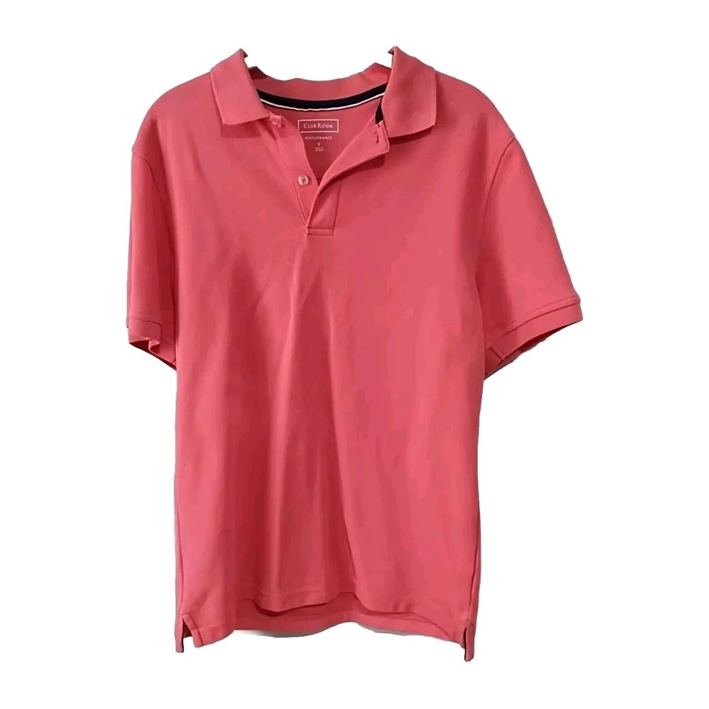 Club Room Polo Shirt‎ Men's Sm Salmon Pink Short Sleeve Golf Preppy Old Money